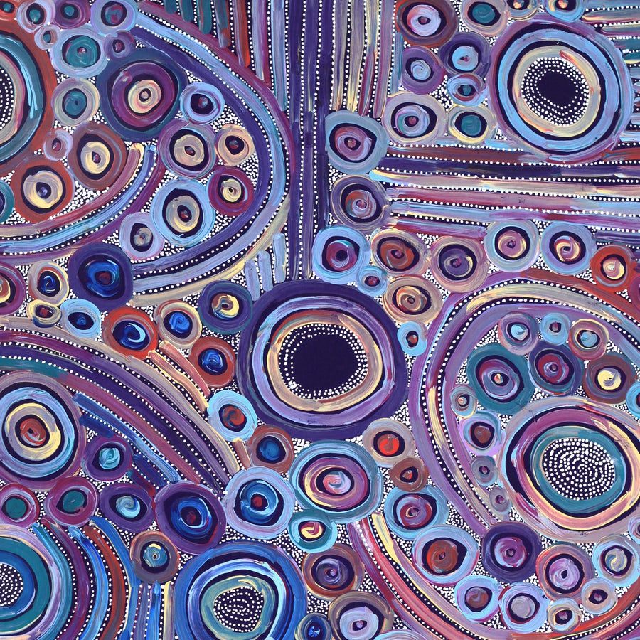 Aboriginal Artwork by Pauline Napangardi Gallagher, Mina Mina Jukurrpa, 107x91cm