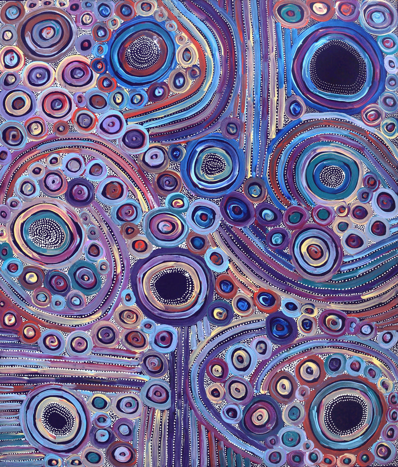 Aboriginal Artwork by Pauline Napangardi Gallagher, Mina Mina Jukurrpa, 107x91cm