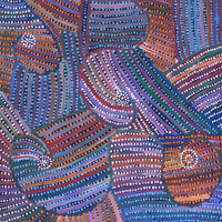 Aboriginal Artwork by Pauline Napangardi Gallagher, Mina Mina Jukurrpa, 122x61cm