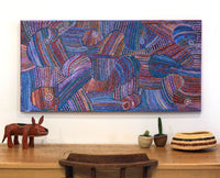 Aboriginal Artwork by Pauline Napangardi Gallagher, Mina Mina Jukurrpa, 122x61cm