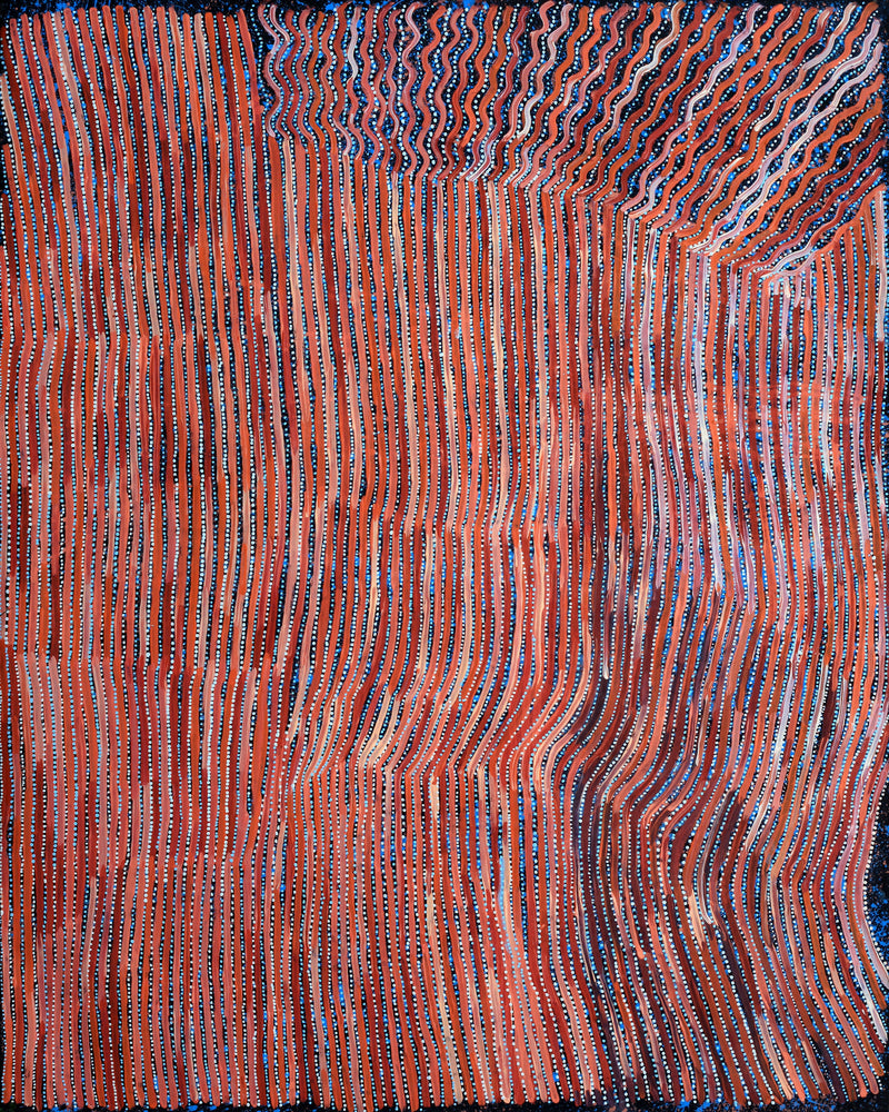 Aboriginal Artwork by Pauline Napangardi Gallagher, Mina Mina Jukurrpa, 152x122cm