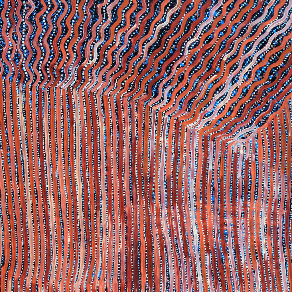 Aboriginal Artwork by Pauline Napangardi Gallagher, Mina Mina Jukurrpa, 152x122cm