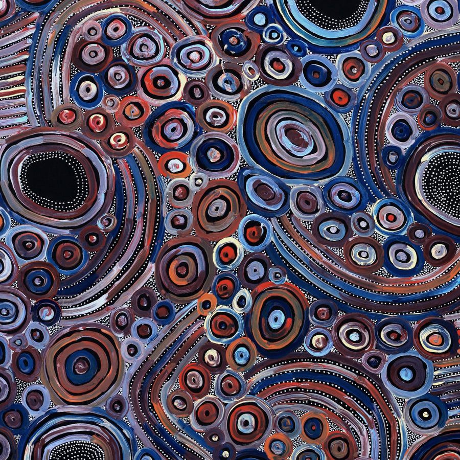 Aboriginal Artwork by Pauline Napangardi Gallagher, Mina Mina Jukurrpa, 152x76cm