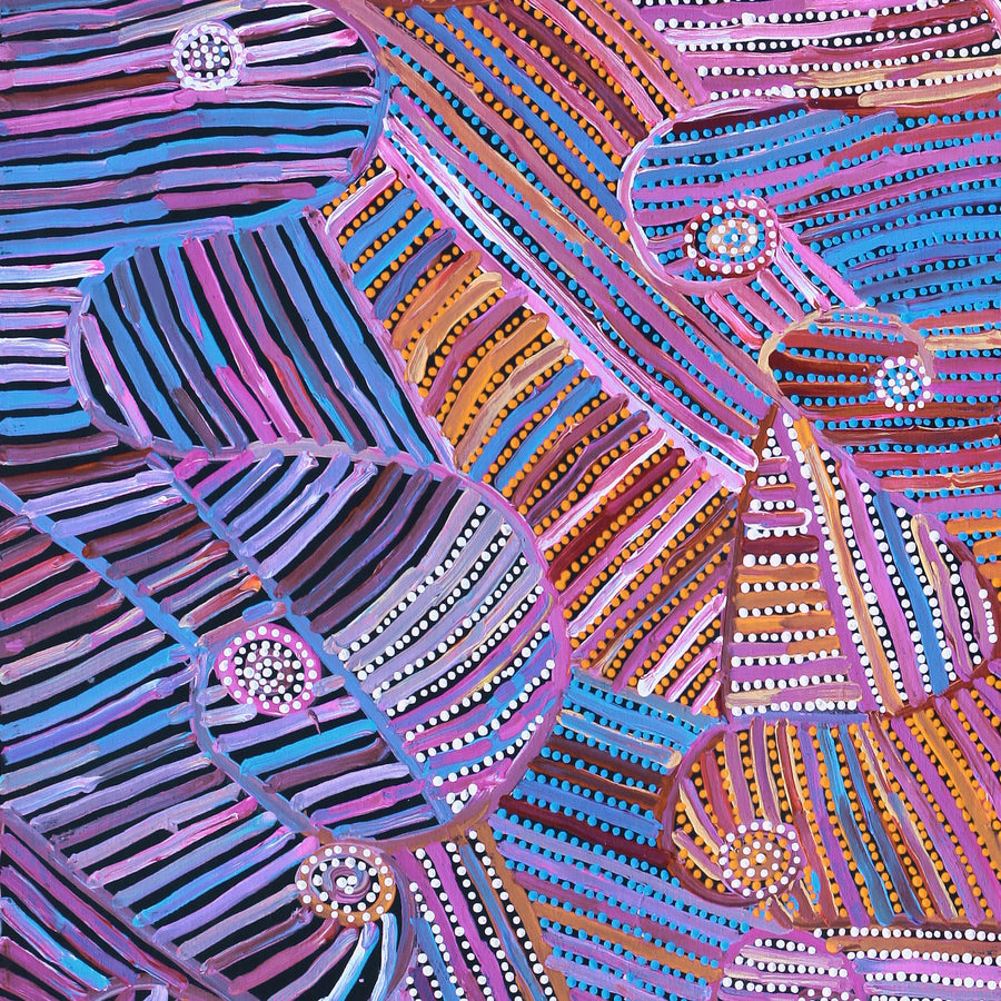 Aboriginal Artwork by Pauline Napangardi Gallagher, Mina Mina Jukurrpa, 182x61cm