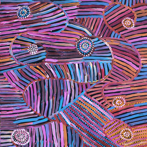 Aboriginal Artwork by Pauline Napangardi Gallagher, Mina Mina Jukurrpa, 182x61cm - ART ARK®