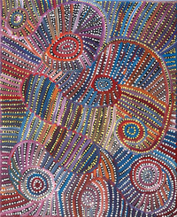 Aboriginal Artwork by Pauline Napangardi Gallagher, Mina Mina Jukurrpa, 76x61cm