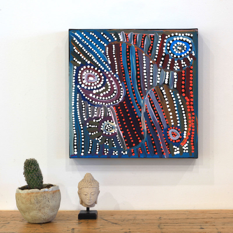 Aboriginal Artwork by Pauline Napangardi Gallagher, Mina Mina Jukurrpa, 30x30cm