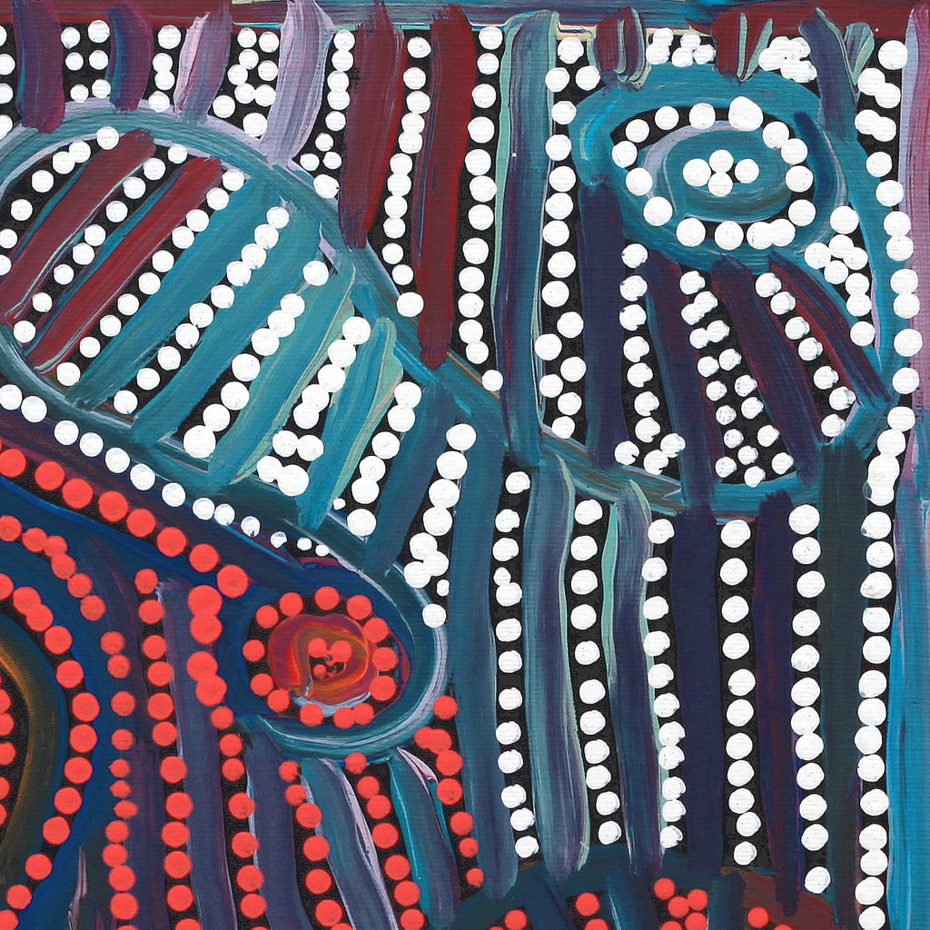 Aboriginal Artwork by Pauline Napangardi Gallagher, Mina Mina Jukurrpa, 30x30cm