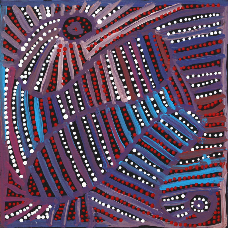 Aboriginal Artwork by Pauline Napangardi Gallagher, Mina Mina Jukurrpa, 30x30cm