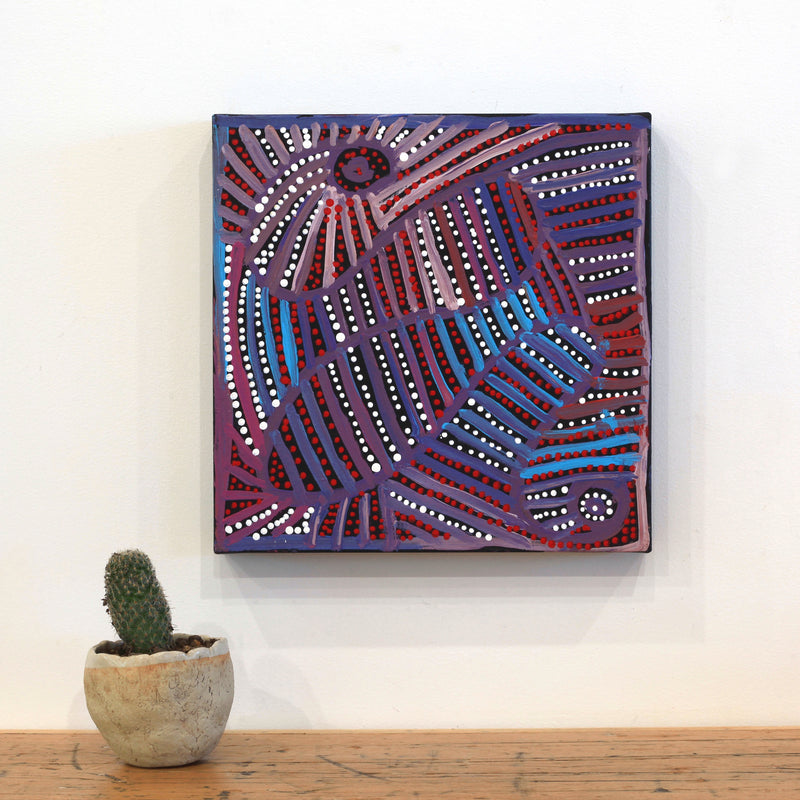Aboriginal Artwork by Pauline Napangardi Gallagher, Mina Mina Jukurrpa, 30x30cm