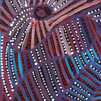 Aboriginal Artwork by Pauline Napangardi Gallagher, Mina Mina Jukurrpa, 30x30cm