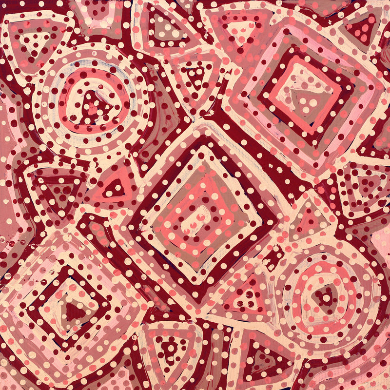 Aboriginal Artwork by Pauline Napangardi Gallagher, Mina Mina Jukurrpa, 30x30cm