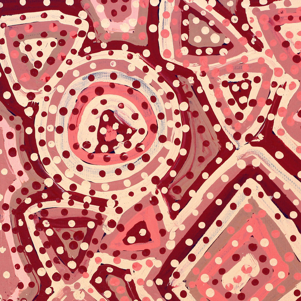 Aboriginal Artwork by Pauline Napangardi Gallagher, Mina Mina Jukurrpa, 30x30cm