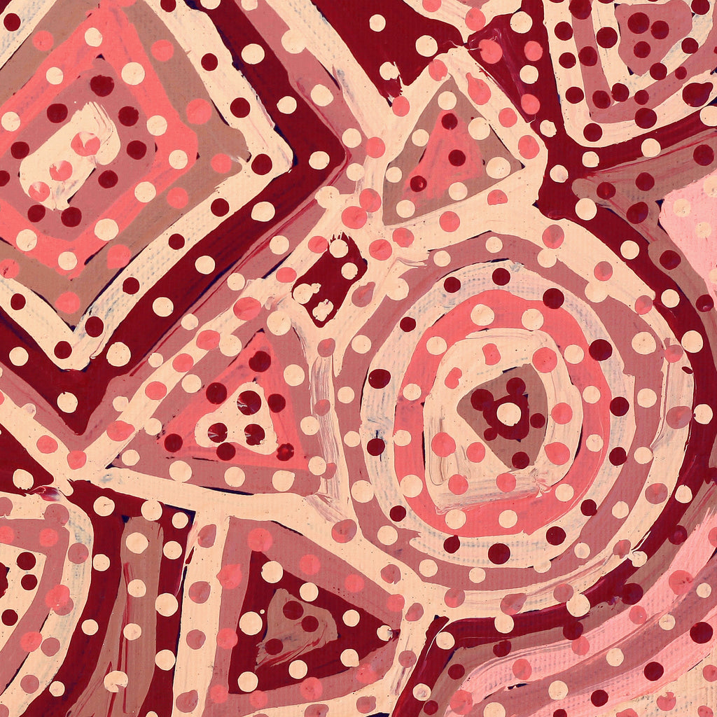 Aboriginal Artwork by Pauline Napangardi Gallagher, Mina Mina Jukurrpa, 30x30cm