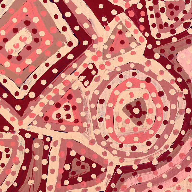 Aboriginal Artwork by Pauline Napangardi Gallagher, Mina Mina Jukurrpa, 30x30cm