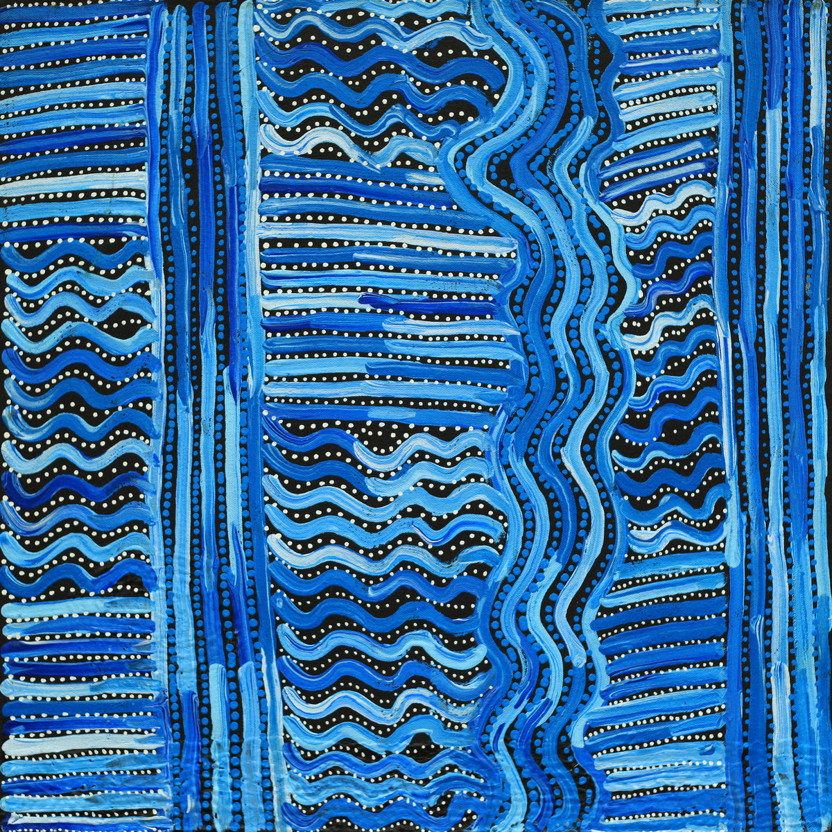 Aboriginal Art by Pauline Napangardi Gallagher, Mina Mina Jukurrpa, 46x46cm - ART ARK®