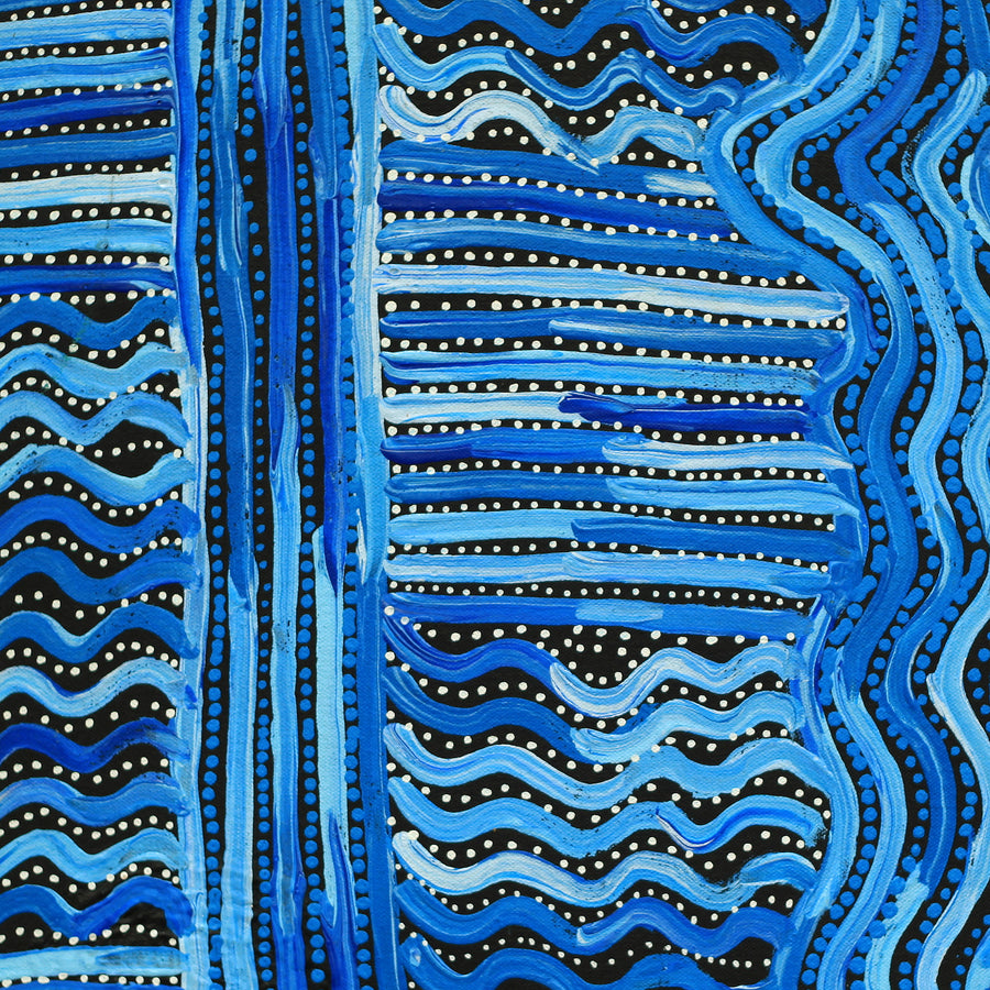 Aboriginal Artwork by Pauline Napangardi Gallagher, Mina Mina Jukurrpa, 46x46cm