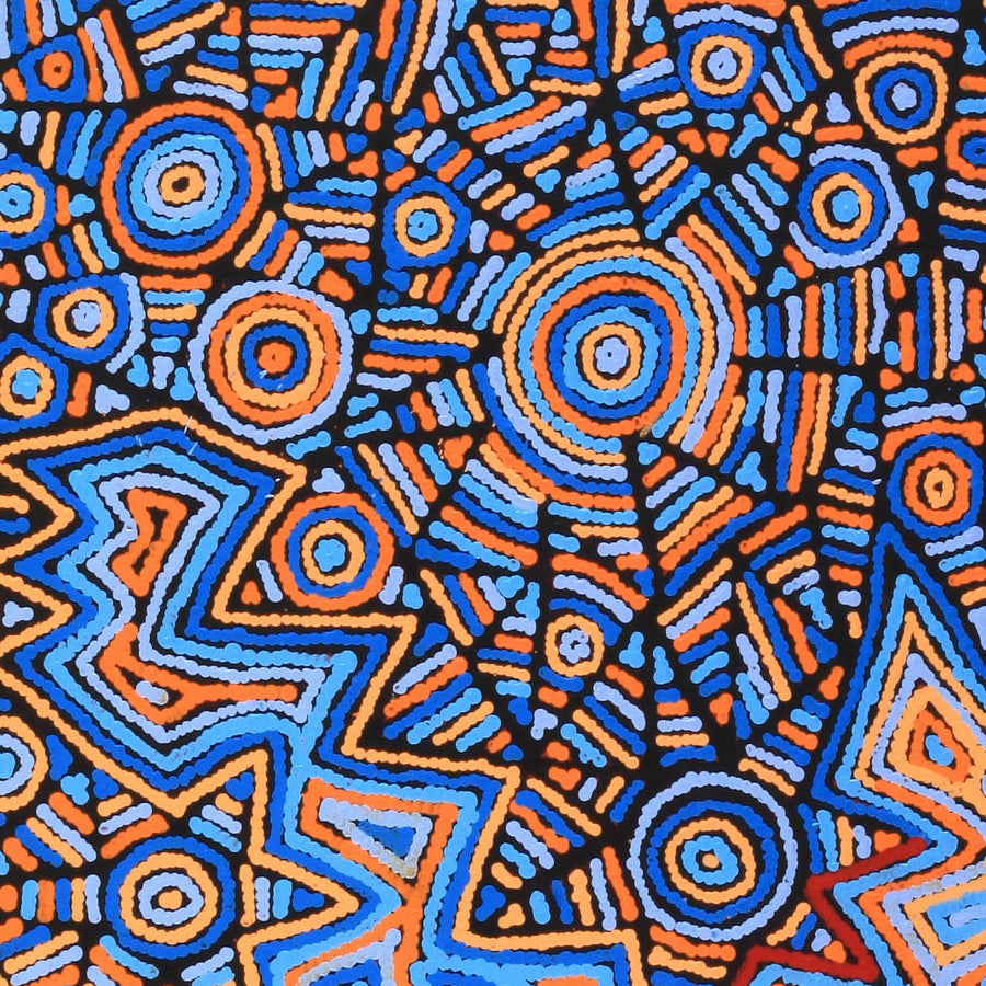 Aboriginal Artwork by Pauline Napangardi Gallagher, Mina Mina Jukurrpa, 107x76cm