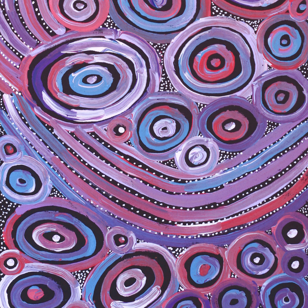 Aboriginal Artwork by Pauline Napangardi Gallagher, Mina Mina Jukurrpa, 76x30cm
