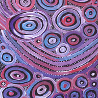 Aboriginal Artwork by Pauline Napangardi Gallagher, Mina Mina Jukurrpa, 76x30cm