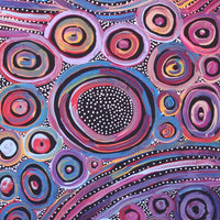 Aboriginal Artwork by Pauline Napangardi Gallagher, Mina Mina Jukurrpa, 76x30cm