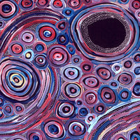 Aboriginal Artwork by Pauline Napangardi Gallagher, Mina Mina Jukurrpa, 91x46cm
