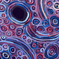 Aboriginal Artwork by Pauline Napangardi Gallagher, Mina Mina Jukurrpa, 91x46cm