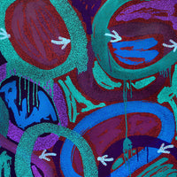 Aboriginal Artwork by Pauline Nampijinpa Singleton, Yankirri Jukurrpa (Emu Dreaming) - Ngarlikurlangu, 122x91cm