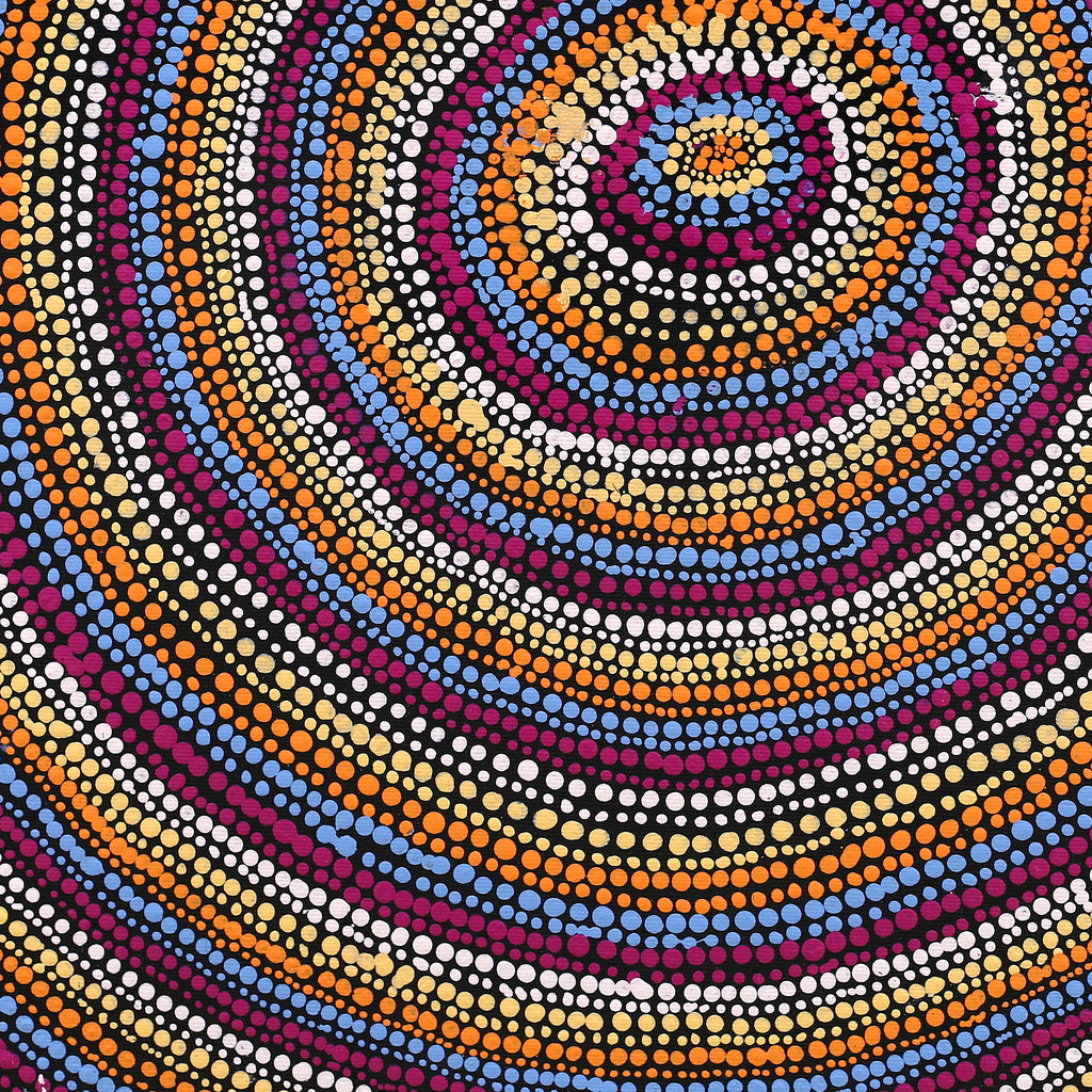 Aboriginal Artwork by Peggy Nampijinpa Brown, Warlukurlangu Jukurrpa (Fire country Dreaming), 50x40cm - ART ARK®