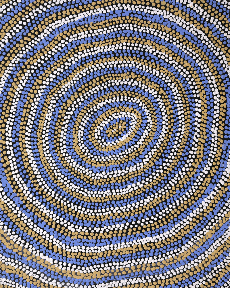 Aboriginal Artwork by Peggy Nampijinpa Brown, Warlukurlangu Jukurrpa (Fire country Dreaming), 50x40cm