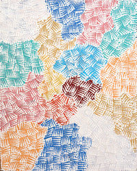 Aboriginal Artwork by Peggy Nampijinpa Brown, Warlukurlangu Jukurrpa (Fire country Dreaming), 50x40cm