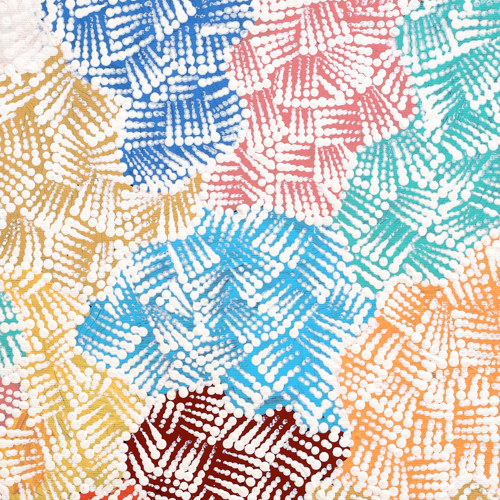 Aboriginal Artwork by Peggy Nampijinpa Brown, Warlukurlangu Jukurrpa (Fire country Dreaming), 50x40cm