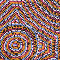 Aboriginal Artwork by Peggy Nampijinpa Brown, Warlukurlangu Jukurrpa (Fire country Dreaming), 50x40cm