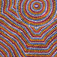 Aboriginal Artwork by Peggy Nampijinpa Brown, Warlukurlangu Jukurrpa (Fire country Dreaming), 50x40cm