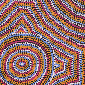 Aboriginal Artwork by Peggy Nampijinpa Brown, Warlukurlangu Jukurrpa (Fire country Dreaming), 50x40cm - ART ARK®