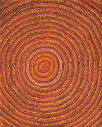 Aboriginal Artwork by Peggy Nampijinpa Brown, Warlukurlangu Jukurrpa (Fire country Dreaming), 76x61cm