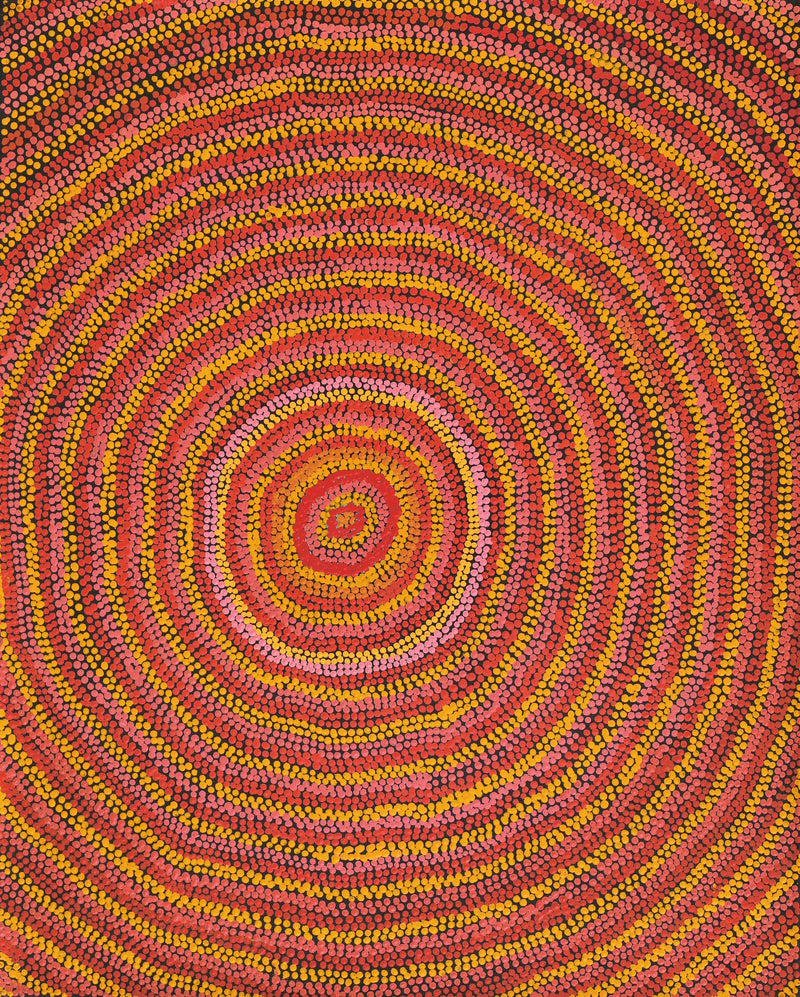 Aboriginal Artwork by Peggy Nampijinpa Brown, Warlukurlangu Jukurrpa (Fire country Dreaming), 76x61cm