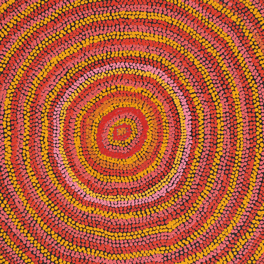 Aboriginal Artwork by Peggy Nampijinpa Brown, Warlukurlangu Jukurrpa (Fire country Dreaming), 76x61cm