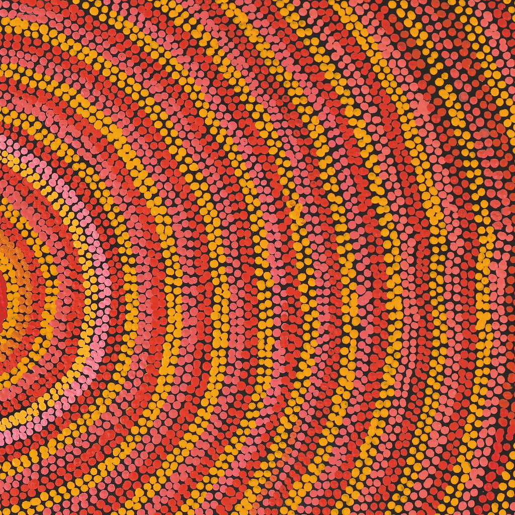 Aboriginal Artwork by Peggy Nampijinpa Brown, Warlukurlangu Jukurrpa (Fire country Dreaming), 76x61cm