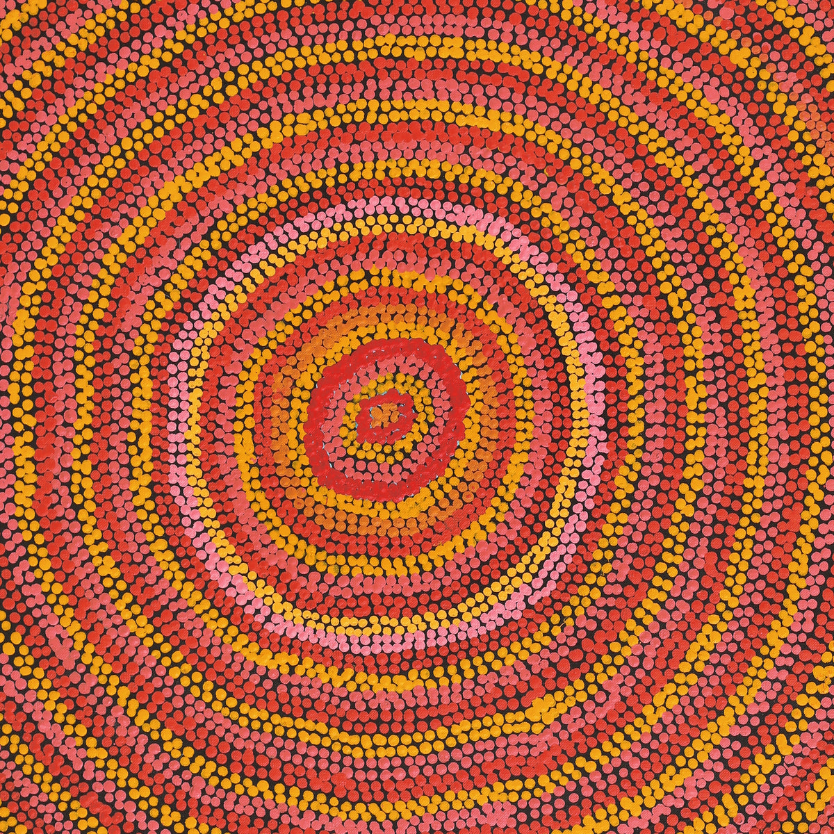 Aboriginal Art by Peggy Nampijinpa Brown, Warlukurlangu Jukurrpa (Fire country Dreaming), 76x61cm - ART ARK®