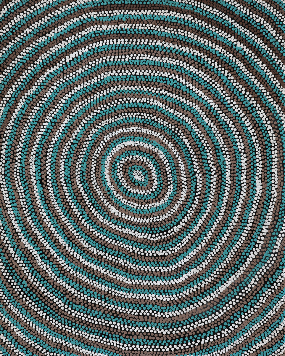 Aboriginal Art by Peggy Nampijinpa Brown, Warlukurlangu Jukurrpa (Fire country Dreaming), 76x61cm - ART ARK®