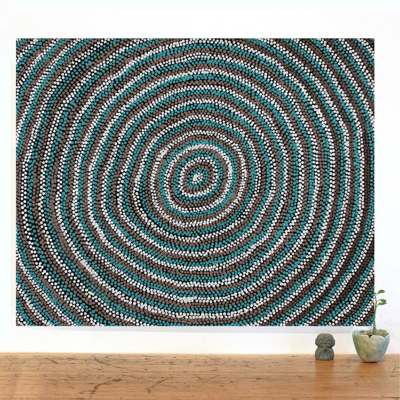 Aboriginal Artwork by Peggy Nampijinpa Brown, Warlukurlangu Jukurrpa (Fire country Dreaming), 76x61cm