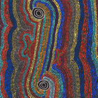Aboriginal Artwork by Peggy Napurrurla Granites, Pirlarla Jukurrpa (Dogwood Tree Bean Dreaming), 76x46cm
