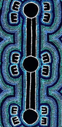 Aboriginal Artwork by Peterson Jakamarra Walker, Janganpa Jukurrpa (Brush-tail Possum Dreaming), 61x30cm