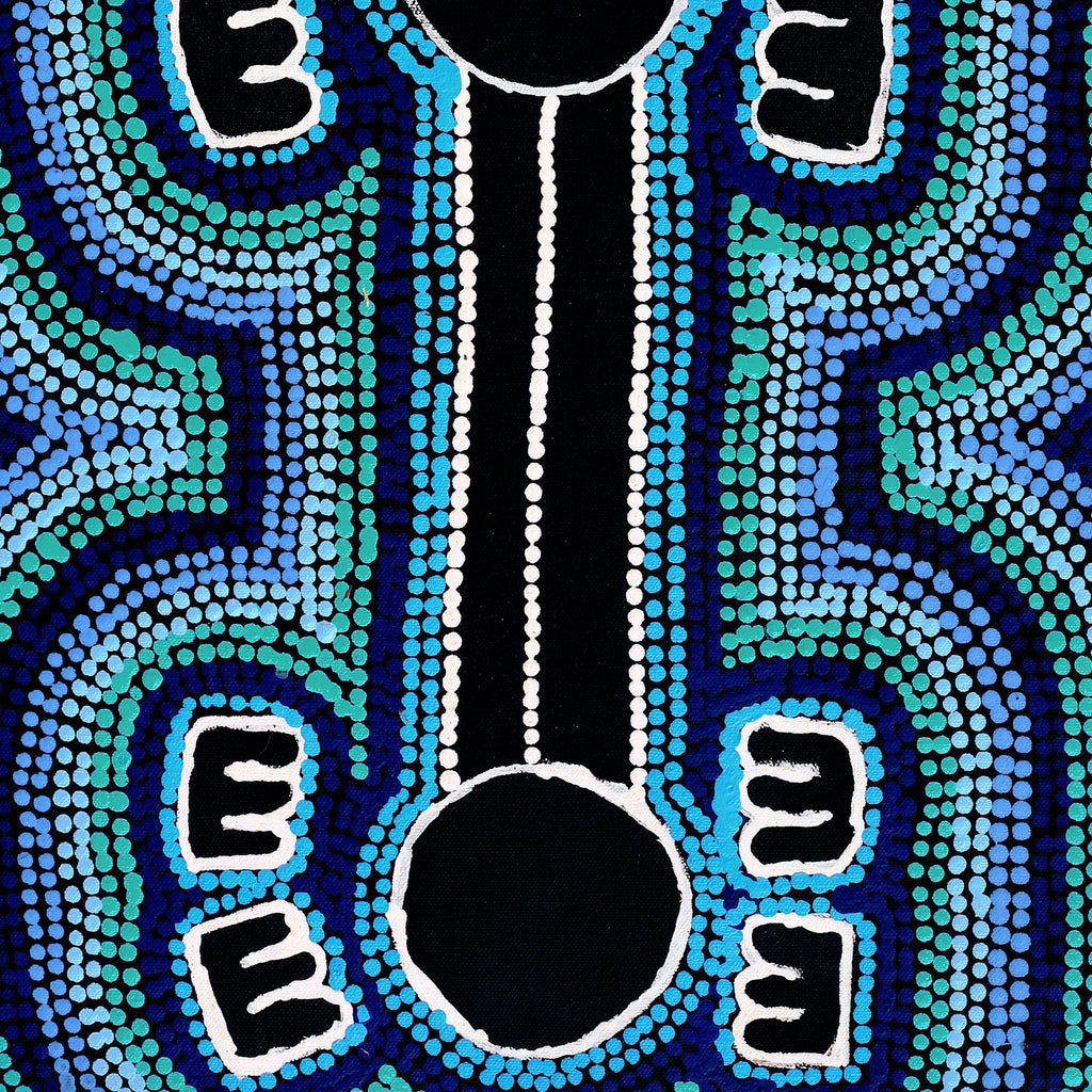 Aboriginal Artwork by Peterson Jakamarra Walker, Janganpa Jukurrpa (Brush-tail Possum Dreaming), 61x30cm