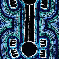 Aboriginal Artwork by Peterson Jakamarra Walker, Janganpa Jukurrpa (Brush-tail Possum Dreaming), 61x30cm