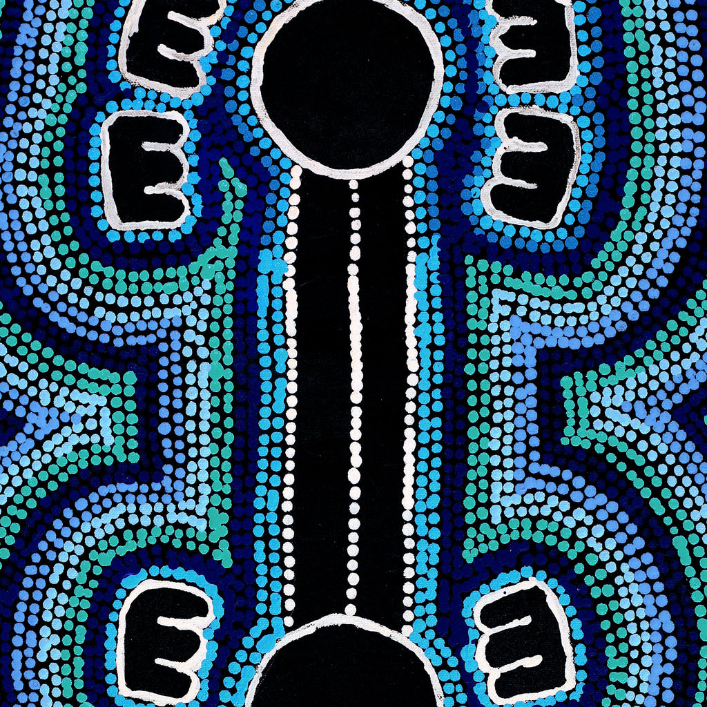 Aboriginal Artwork by Peterson Jakamarra Walker, Janganpa Jukurrpa (Brush-tail Possum Dreaming), 61x30cm