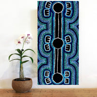 Aboriginal Artwork by Peterson Jakamarra Walker, Janganpa Jukurrpa (Brush-tail Possum Dreaming), 61x30cm