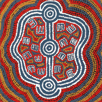 Aboriginal Artwork by Peterson Jakamarra Walker, Janganpa Jukurrpa (Brush-tail Possum Dreaming)- Mawurrji, 30x30cm