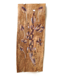 Aboriginal Artwork by Philip Wilfred, Crocodile, 84x34cm Bark